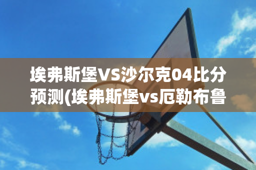 埃弗斯堡VS沙尔克04比分预测(埃弗斯堡vs厄勒布鲁比分)