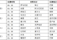 欧洲杯直播日程表时间安排:欧洲杯直播日程表时间安排最新